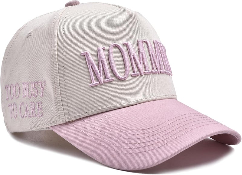 Abdkw Mommin Trucker Hat | Vintage Two-Tone Women's Baseball Cap,with Mommin Embroidery Ponytail Fit,Outdoor and Daily Use - Image 4